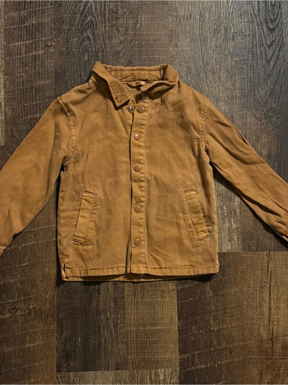 Cat & Jack Brown/Tan Button-Front Canvas Jacket